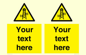 Custom warning RF radiation transmitter